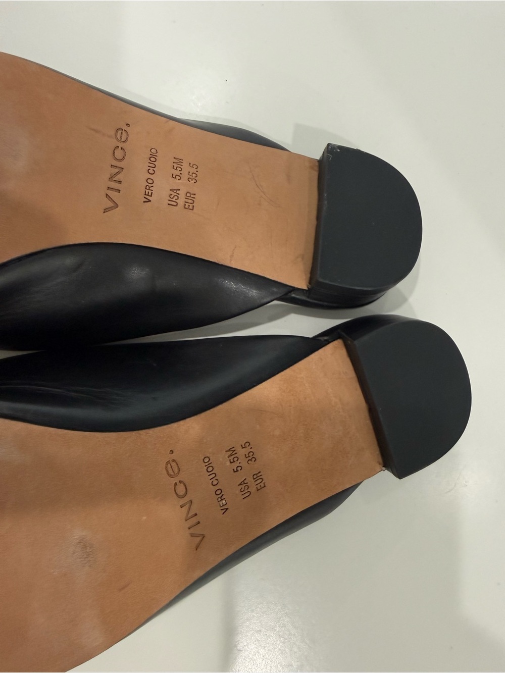 NWOB VINCE Black Leather loaders Flats - Women's size 5.5 - Picture 5 of 5